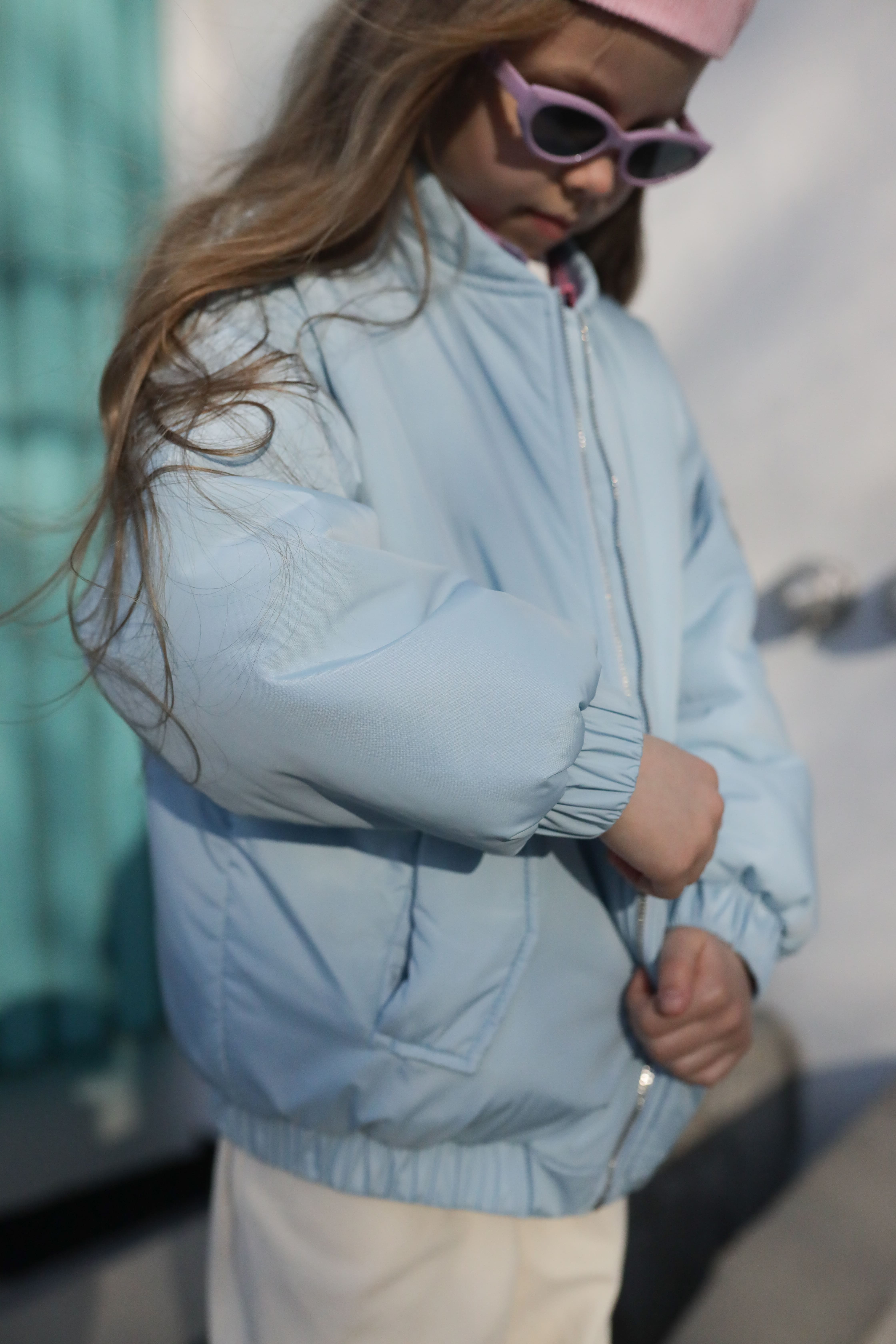 Бомбер-куртка ніжно-блакитна unisex